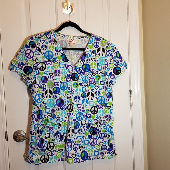 white cross Tops - white cross scrub top